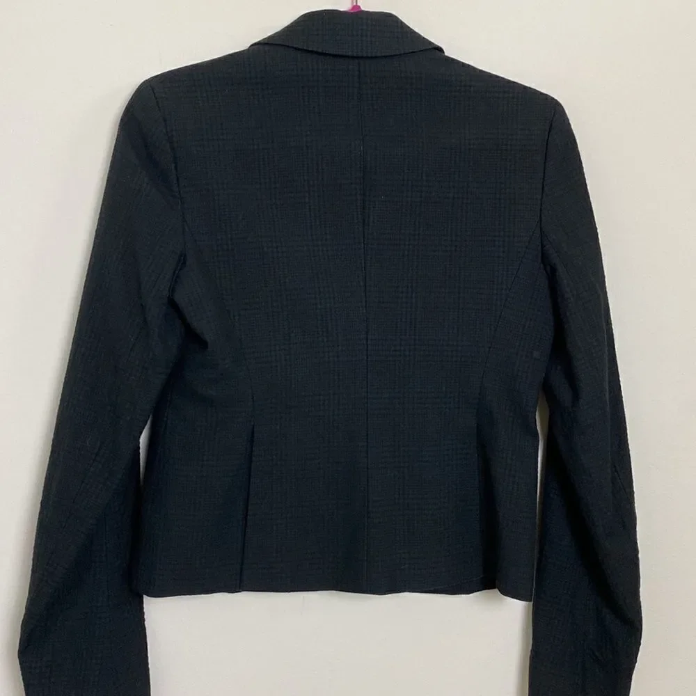 Theory Blazer Jacket Black on Black Plaid  Sz 6 - Picture 6 of 9